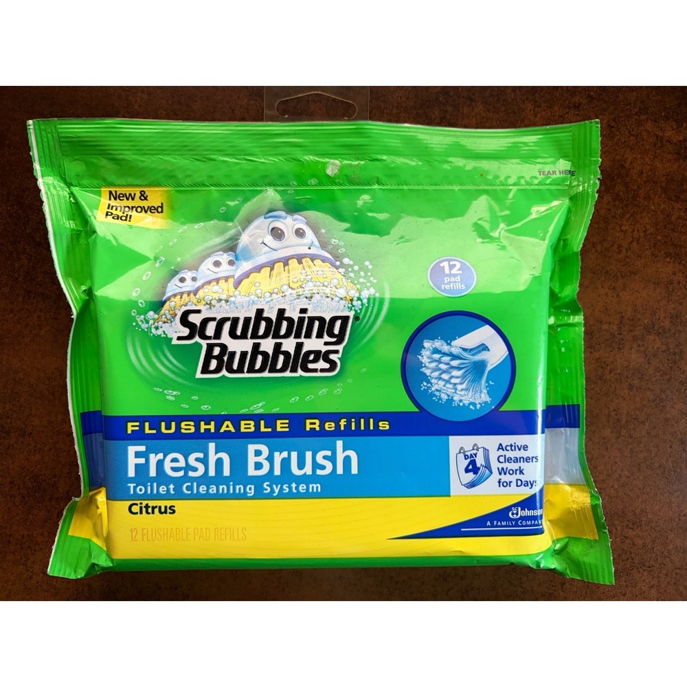 Scrubbing Bubbles Extend A Clean Fresh Brush Flushable Refills 12 Count Citrus